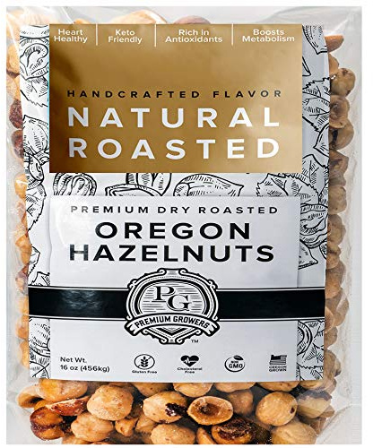 Oregon Farm To Table Hazelnuts from Premium Growers - Dry Roasted - Natural Roasted – Kosher Certified - 1 LB bag