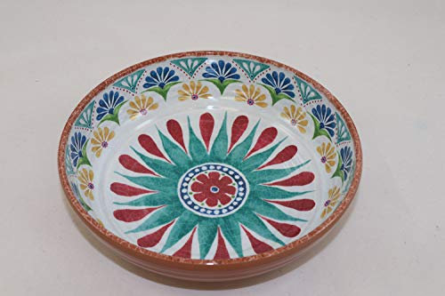 APS 84689 Schale „Arabesque“, Melamin Schale 20,5 cm Durchmesser, Höhe 5,5 cm, Innen Dekor: Spanisches Design, Außen Dekor: Terrakottaoptik, 1,1 Liter