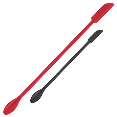 Cuttte 2pcs Mini Makeup Spatula Silicone Skincare Spatula Set for Cosmetic