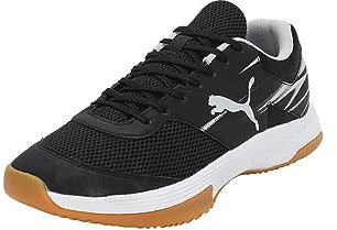 PUMA Unisex Varion Ii inomhussko, Puma Svart cool ljusgrå gul flamgummi, 46.5 EU