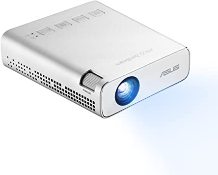 ASUS ZenBeam E1R Mini Proiettore LED, WVGA (854x480), fino a 4 Ore di Riproduzione Video, WiFi, Power Bank, USB Type-A, HDMI, Bianco