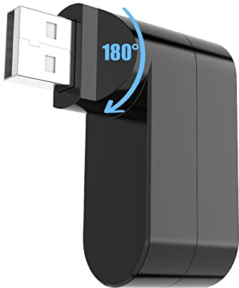 Hub USB delgado, divisor USB portátil de 5 V, 500 ma, base de concentrador USB giratoria de 180 grados, conector USB de 3 puertos para laptop, computadora portátil