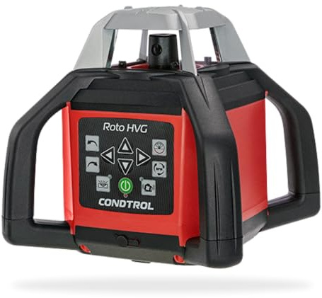 CONDTROL - Láser Rotativo ROTO HVG Verde - Nivel Alcance con Célula 600 m - Haz Verde y Puntos de Plomada - Garantía 2+1 Años - Se entrega con Accesorios