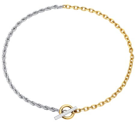 LHJHZDJC Halskette Mode Damen Knebelverschluss Halskette Seil Kette Punk Schmuck Erinnerungsgeschenke