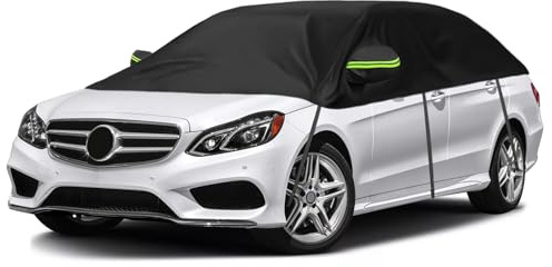 Universellt halvbilöverdrag för bilar 353 x 150 x 49 cm, Halvt garage vattentätt byte för Peugeot 508, för modell 3, för A4, för C-klass, för Passat, halvgarage med remmar UV-beständigt för alla väder