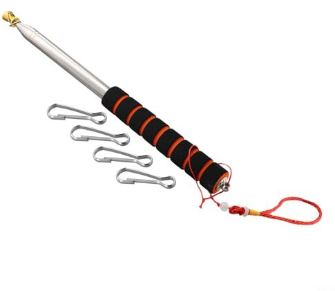 Asta telescopica per bandiera fino a 3 metri di altezza con quattro clip affidabili per uso esterno