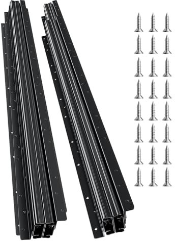 VEVOR Glissières de Tiroir sous Escalier, 1000 mm, Coulisses de Tiroir à Roulement à Billes Extension Complète, Capacité de Charge 117 kg, Rails d'Armoire Inférieur Robustes, pour Bricolage, Noir