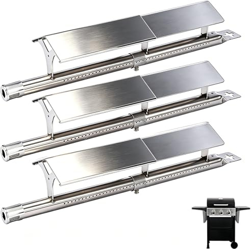 GFTIME 31cm bis 45cm Universal Brenner, Brennerabdeckung Ersatzteile für Landmann, Enders, Campingaz, Outback, Taino, Tepro, Proficook, Barbecook, Edelstahl Brenner & Heizplatten, 3 Stück