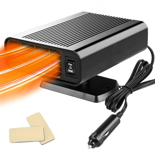 Leaflai 12V Car Heater-Portable Winter Car Defroster Kit 150W Auto Defrogger That Plug into Cigarette Lighter for Small Vehicles