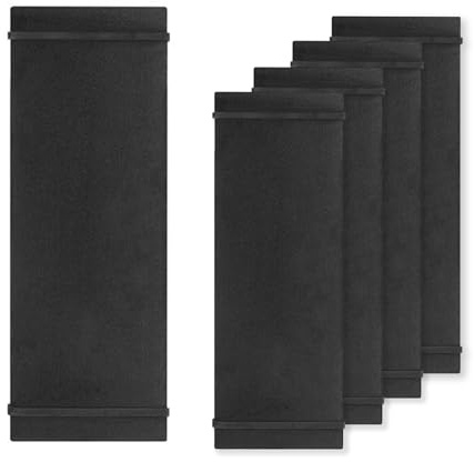LZMS 4 Pcs 4 1/2 x 12 1/2 Black Wood Color Clipboards - Menu Holder - Check Presenter with Straps - for Pocket Sized Notepads