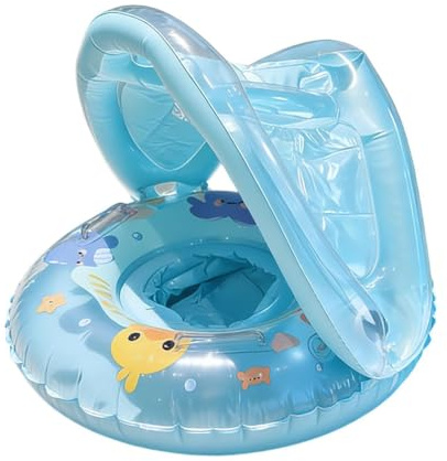 Flotteur De Piscine pour Bébé avec Auvent, Bouee Bebe avec Pare Soleill
