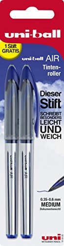 Uni-Ball 145892 Tintenroller - AIR, 1 Tintenroller mit 1 gratis, schwarz/blau