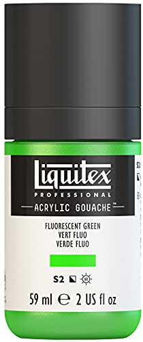 Liquitex 2059985 Professional Acryl Gouache - Grün Fluo, 59ml Flasche, matt - Acrylfarbe mit Gouache Eigenschaften, Hochdeckend, Wasserfest & Lichtecht