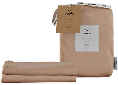 Panda Kids 100% Bamboo Fitted Sheets (Pack of 2) (Vintage Pink, Cot Bed: 140 x 70 x 15cm)
