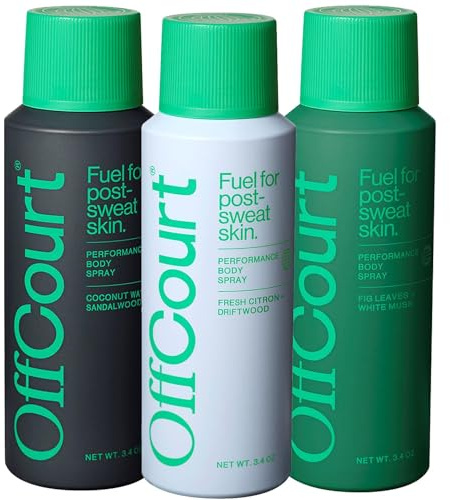OffCourt - Natural Deodorant Body Spray for Men and Women - Aluminum Free - Whole Body Deodorant for Women and Men, 3.4 Ounce (Pack of 3)