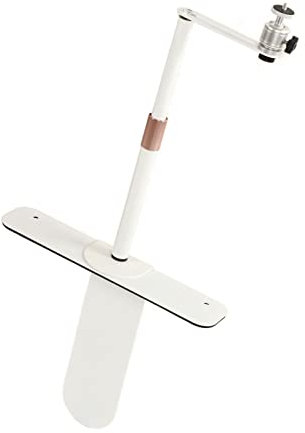 Supporto per Proiettore per Testiera del Letto, Schienale del Divano, Altezza Regolabile, Girevole a 360 Gradi Inclinabile a 90 Gradi, Supporto per Proiettore con Struttura in (Bianco)