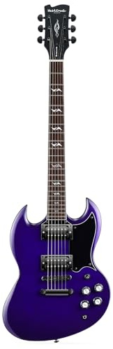 WestCreek RACER Solid Body Electric Guitar, Double Cut guitar, Rounded End Frets, Bone nut, Rosewood Fingerboard, Mahogany Body (Matte Purple)