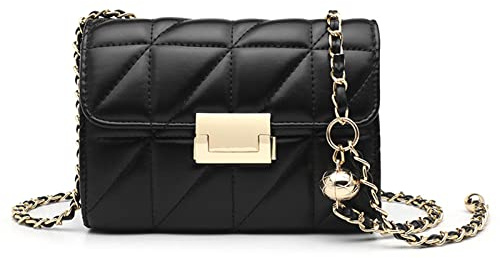 NICOLE & DORIS Bolso Bandolera Mujer Pequeño Bolsos Cruzados Cadena Bolsos de Hombro PU Cuero Bolsos de Mano de Fiesta Elegante Bolsa de Mensajero Negro