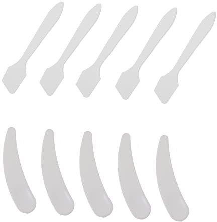 BELLIFFY 10pièces Lot De Cuillères à Mélanger Et Spatules Cosmétiques Transparent Pour Échantillons De Maquillage Et Produits De Soins