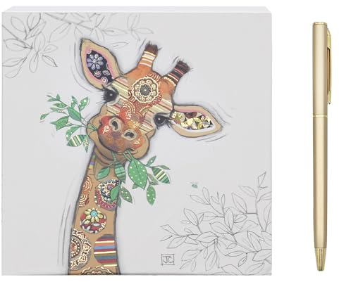 L & P Home & Gifts Bloque de notas Gina Giraffe | Diseñado por Bug Art | Bloque de notas cuadrado artístico para oficina, hogar o escuelas | Bloque de notas Murphy Mutt con bonitos diseños
