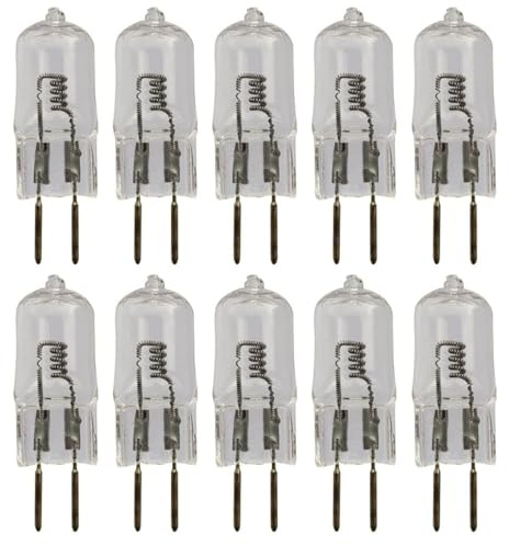 UGEFKMQ Lampadine Alogene G6.35 75W 12V Lampadina A Capsula Trasparente Lampada Alogena G6.35 12V 100W GY6.35 base a doppio ago Dimmerabile 10PC 20W