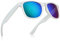 Miobo Retro Sonnenbrille, verspiegelt, Nerd-Design, Unisex, Club-Stil, UV400, L, Weiß Karibikblau