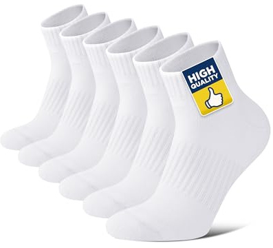 Niofind Sport Ankle Socks for Men Women, 3/6 Pairs Quarter Socks with Thick Cushioned, Anti-Blister Performance Running Socks, Breathable Cotton Athletic Socks for Trainer Walking Hiking Tennis