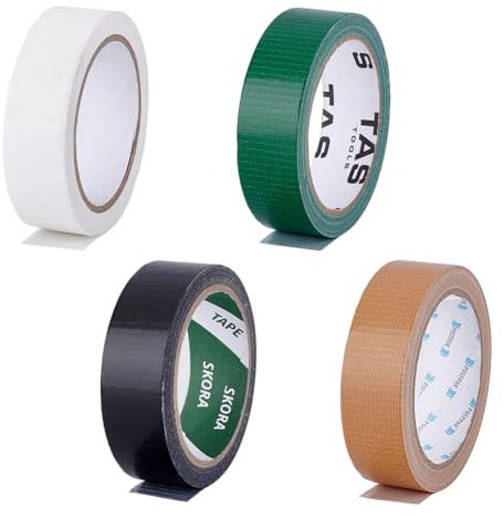 nbeads 4 rollos de cinta adhesiva de tela, cinta adhesiva de encuadernación de 3 cm para reparaciones, alfombras, herramientas, equipos de proyectos de bricolaje, 20 m/rollo