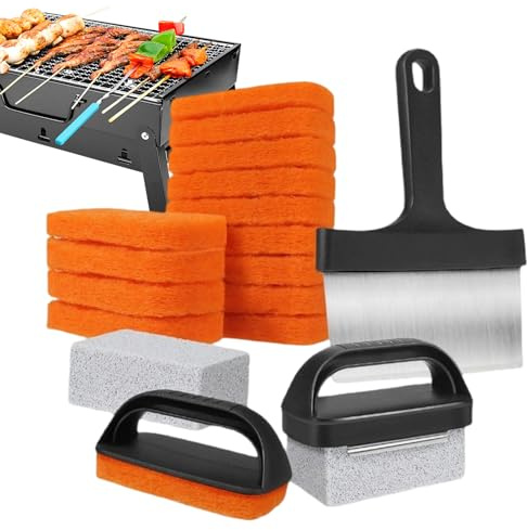 FxaumsGxuk Pulitore | Detergente antiscivolo per barbecue – raschietto per la pulizia della griglia – raschietto per la casa barbecue picnic ristorante hotel campeggio cucina
