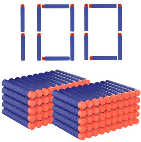 100 Pz Dardi Proiettili per Nerf, Dardi in Schiuma di Ricambio per Blaster Nerf Elite 2.0, Dardi di Ricarica Freccette Bomboniere