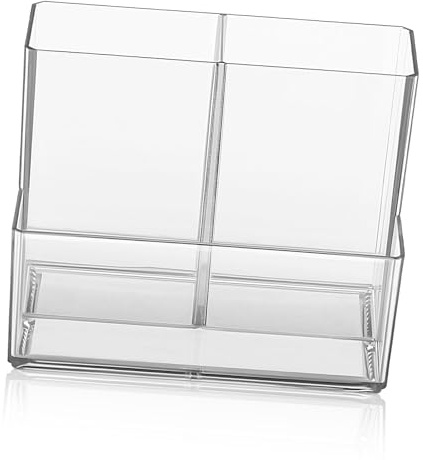 SHOWERORO Titulares De Maquillaje Compartment Productos Cosméticos Cajas Organizadoras Organizador De Cosméticos Vasos Para Brochas De Maquillaje Transparent