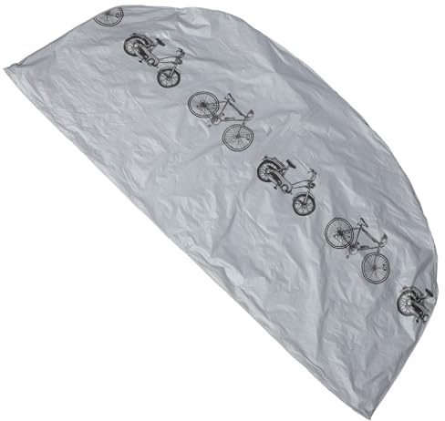 CORHAD Telo Copribici Grigio Antipioggia Copertura Protettiva per Bicicletta e Motocicletta Taglia Unica per Uso Esterno e Deposito All’aperto