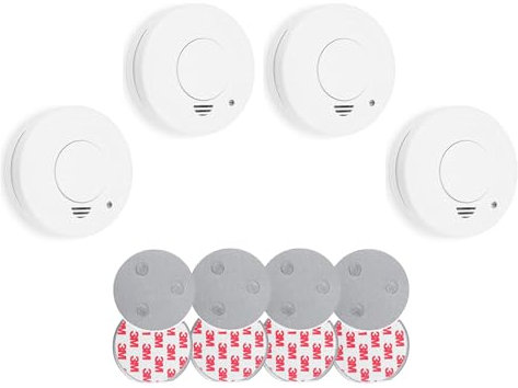 Smartwares Rauchmelder 4er Set mit Magnetbefestigung, 85dB Sirene für Sicheren Feueralarm