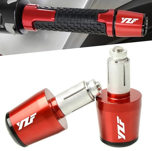 2pcs Moto CNC Manubrio Contrappesi 22mm 7/8' per YZF-R1 YZF-R3 YZF-R6 YZF-R7 YZF-R125 YZF R25 250 600R Tracer 700/900 GT XSR700 XSR900 2000-2024 -Rosso