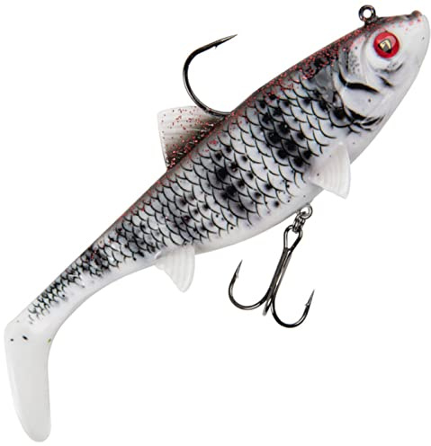 Fox Rage Replicant Wobble - Pez de goma Swimbait, color: cebra UV, longitud/peso: 14 cm - 55 g