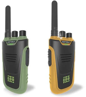 KIDYWOLF - KIDYTALK Vert et Jaune - Talkie-Walkie Enfant Rechargeable 5ans+