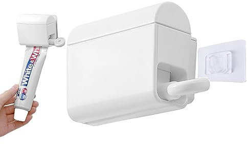 Distributore per dentifricio, dispenser per dentifricio, spremitore per tubi, montaggio a parete, portaspazzolino adatto a tutte le dimensioni