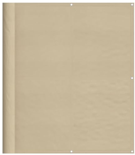 vidaXL Balkon Sichtschutz, Balkonbespannung mit Ösen Seil, Wasserfeste Balkonabdeckung, Balkonverkleidung für Balkon Terrasse, 120x1000cm Beige 100% Polyester-Oxford
