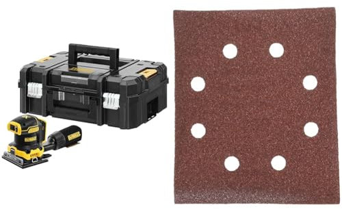 DeWalt DCW200NT-XJ Ponceuse 1/4 de Feuille - XR 18V - Brushless - Sans Batterie Ni Chargeur & 1/4 feuille abrasive pour ponceuses vibrantes 115x140mm grain 100 25 pièces DT3014-QZ
