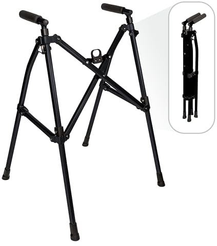 Wonder Walker Lite by Stander, andador ligero y plegable para adultos, personas mayores y ancianos, andador de viaje plegable para apoyo de movilidad, andador estándar compacto sin ruedas, nogal negro