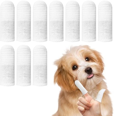 Xinzan 10 Pcs Dog Finger Toothbrush, 360° Full Surrounded Dog Toothbrush Finger, Soft Washable Finger Toothbrush Dog, Teeth Cleaning Toothbrush for Dogs Cats Puppies Dental Care