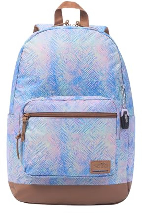 TOTTO - Mochila para Ordenador Portátil de 14 Pulgadas, Modelo Tocax, 2 Compartimentos, Bolsillo con Organizador y Porta Móvil, Bolsillo Botella, Espaldar Ergonómico, Estampado Lucylu Azul