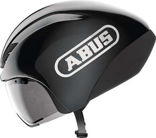 ABUS Zeitfahrhelm Gamechanger TT 1.1 - aerodynamischer Fahrradhelm für sportliches Fahren - Triathlon, Zeitfahren und Bahnradfahren - für Damen und Herren - Größe L, Schwarz