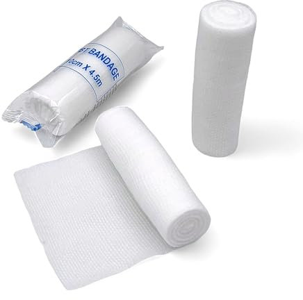 Mullbinden 12 Stück à 10cm x 4,5m | Medizinische PBT Bandagen - Fixierbinden (12er Set)
