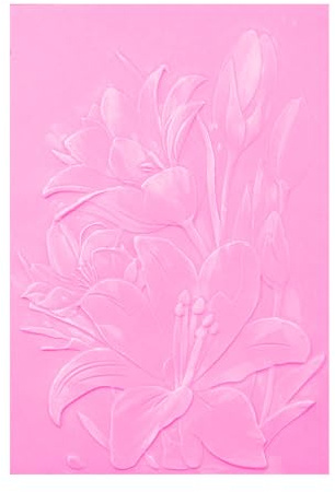 3D Embossing Folder for Card Making Lily Floral Background Plastic Embossing Folder for DIY Scrapbooking Lily Flowers Background Cover Template for Mother's Day Valentine's Day Thanksgiving Day Decor