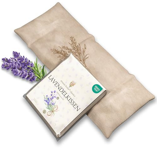 Strauss Home® Lavendelkissen Gross Mikrowellengeeignet Wärmekissen gegen Verspannungen in Nacken, Schultern und Rücken - 50x20cm