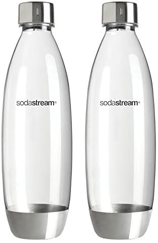 SodaStream 1L Kunststoffflasche Fuse mit Edelstahl-Elementen, 1er-Pack (Packung mit 2)