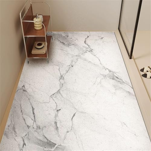 Surwin Tappetino Doccia Antiscivolo PVC, Grana di Pietra Marmo Tappeto Doccia Morbida in Luffa con Fori di Scarico Tappetino da Bagno Asciugatura Rapida Lavabile (Stile 3,60x120cm)