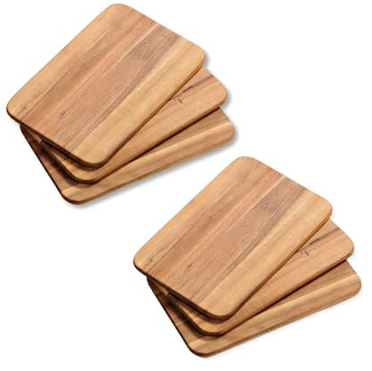 KESPER | Frühstücksbrettchen | 6er Pack | Akazienholz | Holz Schneidbrett für den täglichen Gebrauch | ideal zum servieren von Speisen