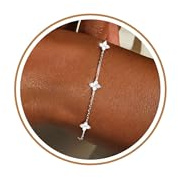 ZOERAY Bracelet Femme Argent 925/Or en Trefle à 4 Feuilles Réglable Bracelet 18K Plaqué Or en Zircon Cubique Papillon Fleur Bracelets Amitié Parure Bijoux Idée Cadeau Marraine Anniversaire Femme Fille